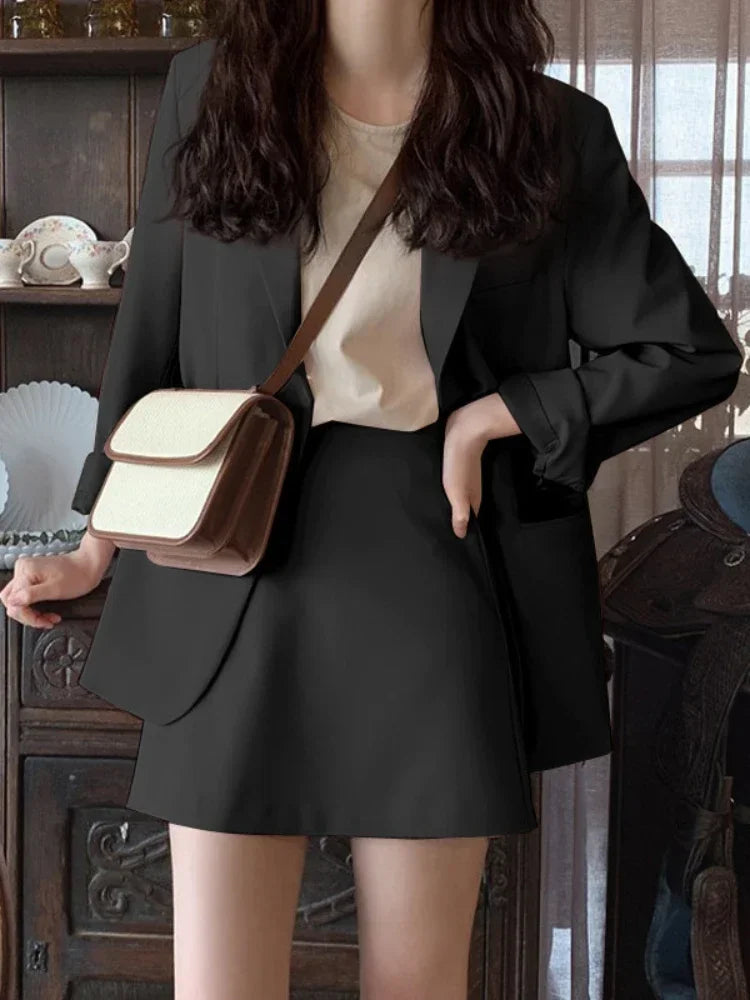 Fashion Women's Jacket Female Loose Suit Blazer Skirt