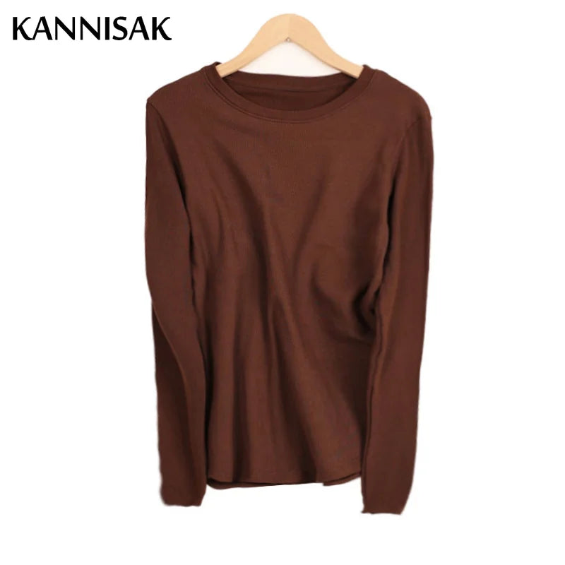 Women T-shirt Turtleneck Long Sleeve Slim Fit Tops