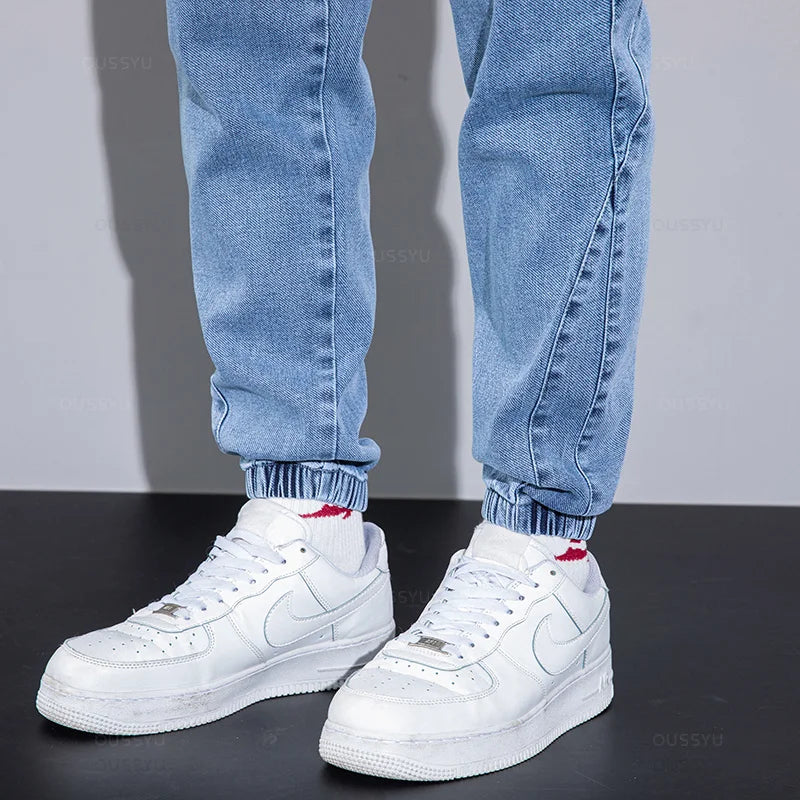 Cargo Jeans Men Streetwear Denim Jogger Pants Baggy Harem