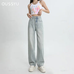 Jeans Loose Wide Leg Pants Straight High Waisted Pant Fashion