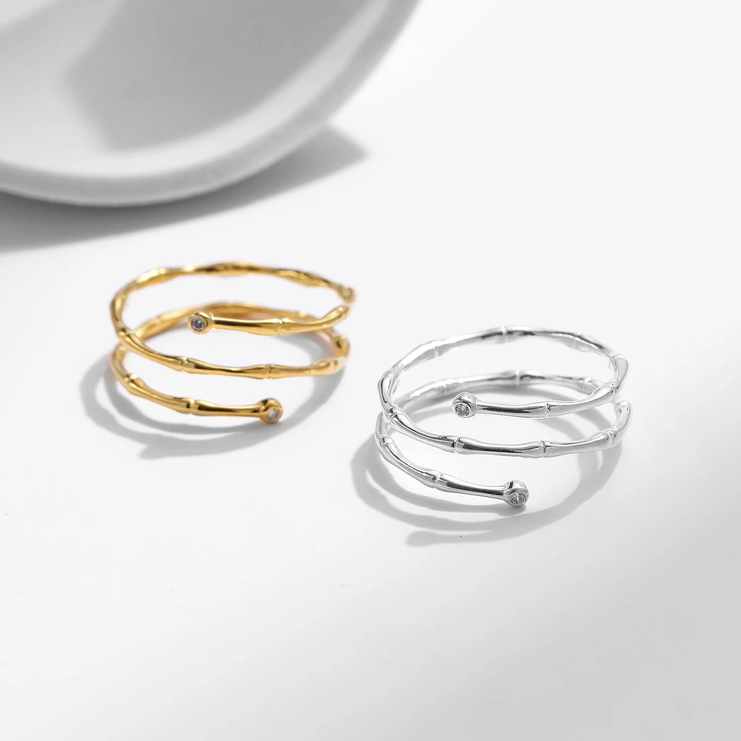 Simple Lines Twining Adjustable Size Finger Ring Trendy