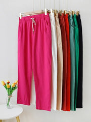 Fashion Cotton Linen Pants For Women Loose Casual Color