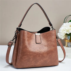 Fashion Bucket Pu Leather Handbags Vintage Shoulder Bags