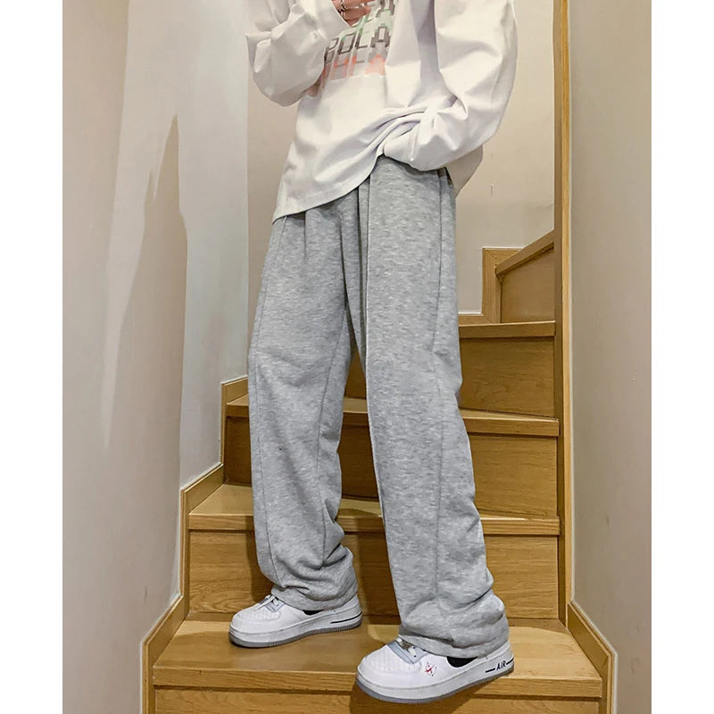 Men's Baggy Sweatpants Fashion Streetwear Wide Leg Pants Casual Trousers