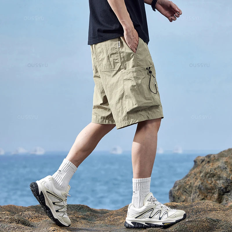 Clothing Summer Shorts Pants Men Cargo Work Thin Baggy Streetwear