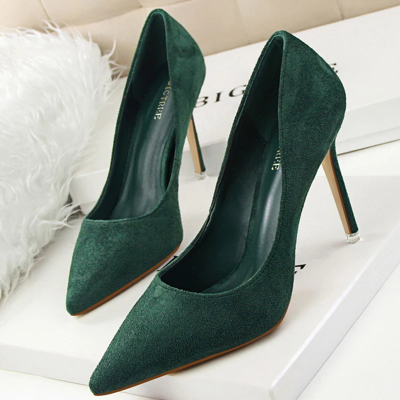 Pumps Suede High Heels Shoes Fashion Office Shoes Stiletto