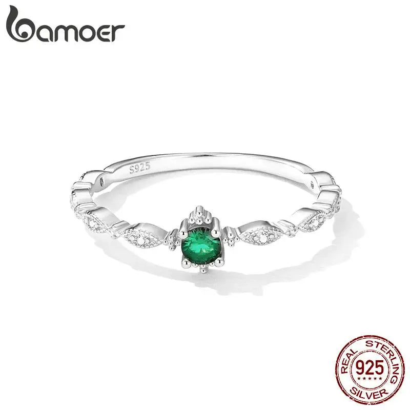 Silver Plating 14k Gold Women Ring Inlaid with Green Jewelry