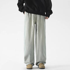Men's Fleece Thickened Warm Jeans Baggy Straight Fashion Casual