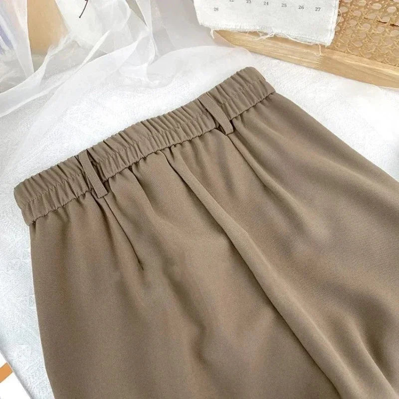 Suit Harem Pants Women Fashion Elastic High Waist Casual Trousers