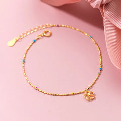 Flower Link Chain Colorful Enamel Bead Bracelets Jewelry