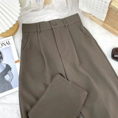 Suit Harem Pants Women Fashion Elastic High Waist Casual Trousers