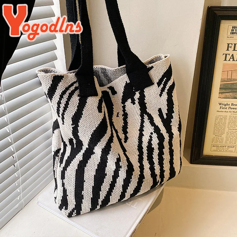 Knitting Soft Fabric Shoulder Bag Pattern Tote Hobos