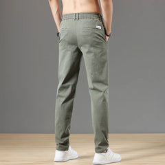 Summer Men's Pants Cotton Classic Drawstring Elastic Waist Jogging