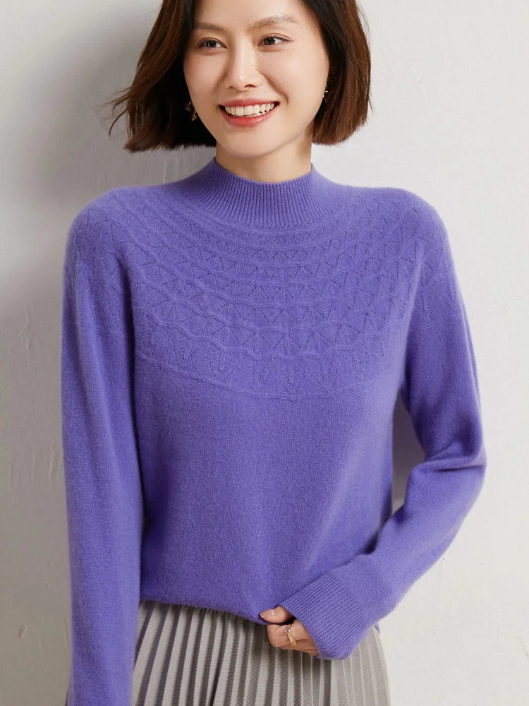 Pullover Sweater For Women Solid Hollow Knitwear Clothing Tops