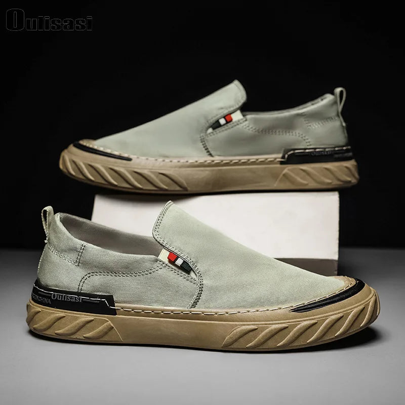 Canvas Loafers Ice silk Casual Shoes Walking Footwear