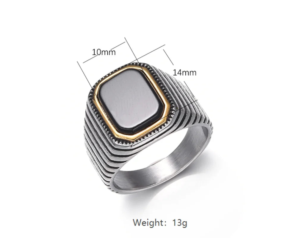 Stainless Steel Stripe Rings Classic Fashion Trend Jewelry