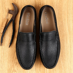 Summer Men Casual Shoes Leather Moccasins Breathable Slip on