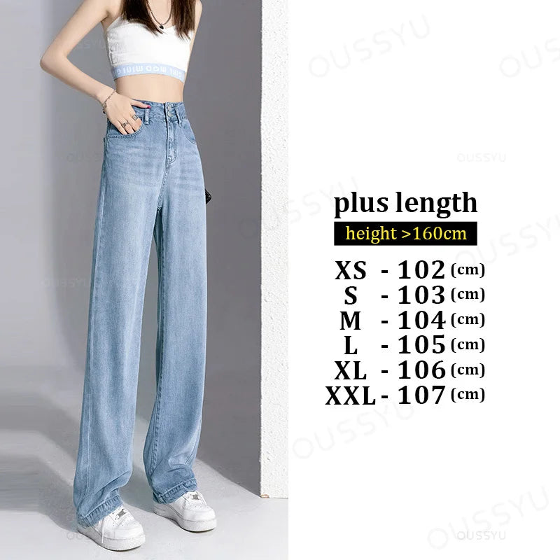 Wide-Leg Jeans High Waist Design High Street Trousers