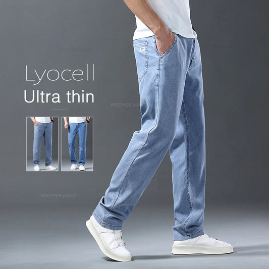 Jeans Men's Summer Ultra-thin Loose Straight Denim Pants