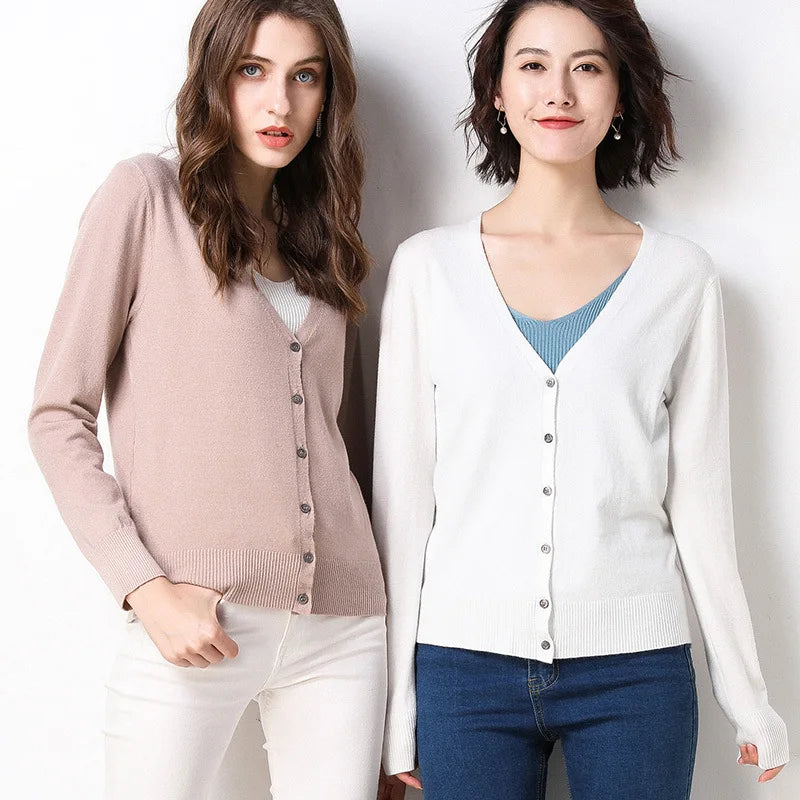 Cardigans Single Breasted Solid Knitted Shirt Fashion