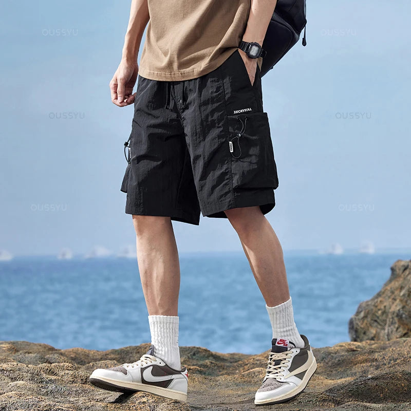 Clothing Summer Shorts Pants Men Cargo Work Thin Baggy Streetwear