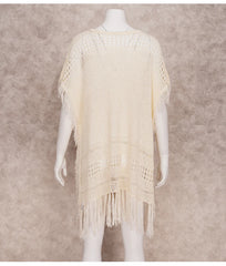 Crochet Tunic Bikini Cover-ups Hollow Out Short Sleeve