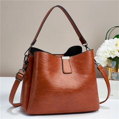 Fashion Bucket Pu Leather Handbags Vintage Shoulder Bags