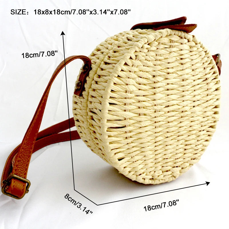 Square Round Style Straw Bag Handbags