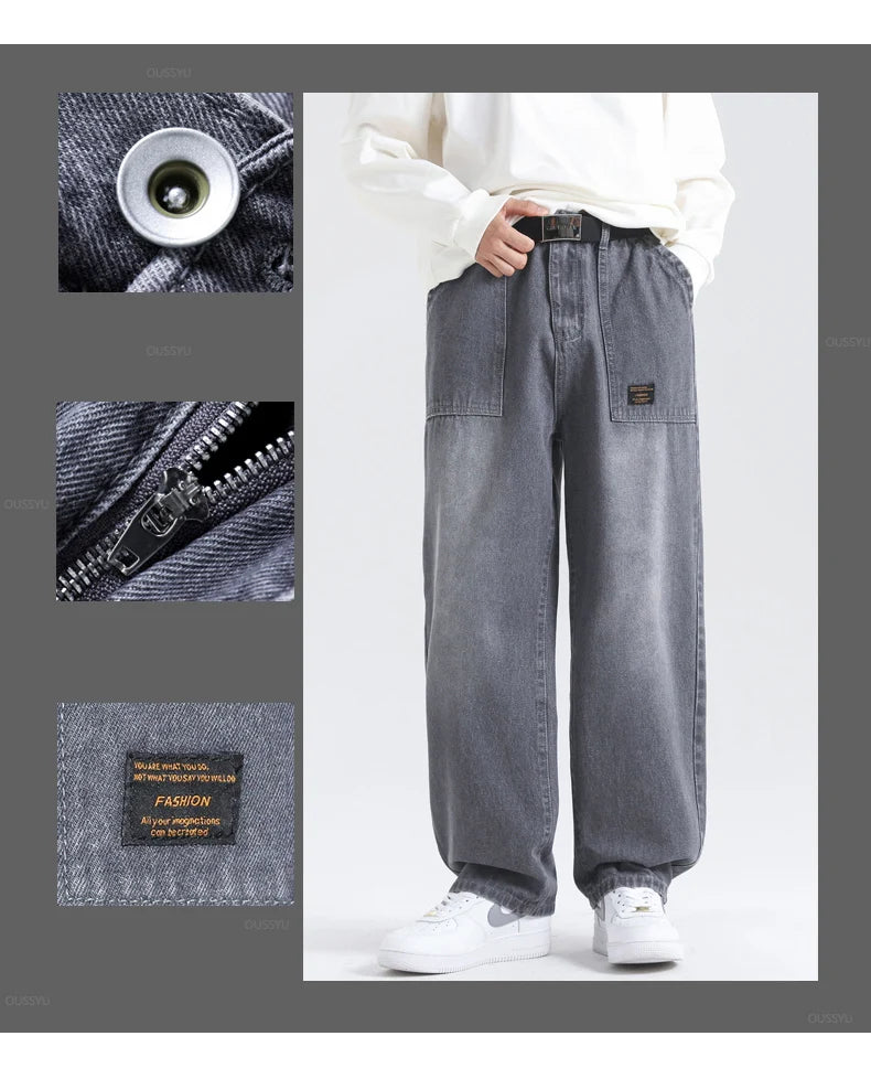 Men's Jeans Cotton Fashion Pants Thick Streetwear