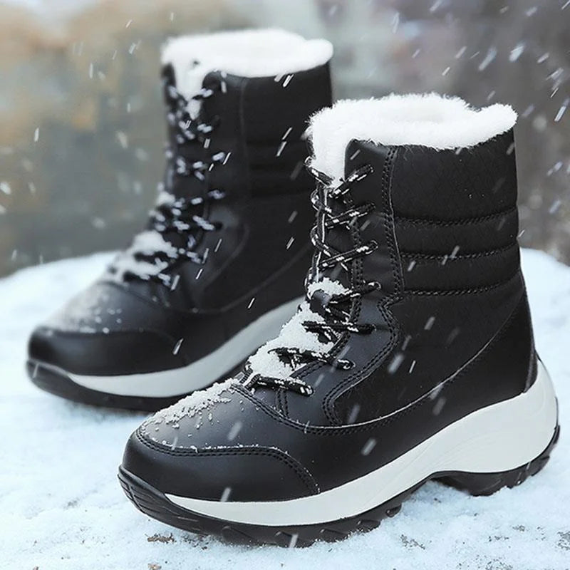 Winter Waterproof Women Snow Boots Plush Warm Ankle Boots