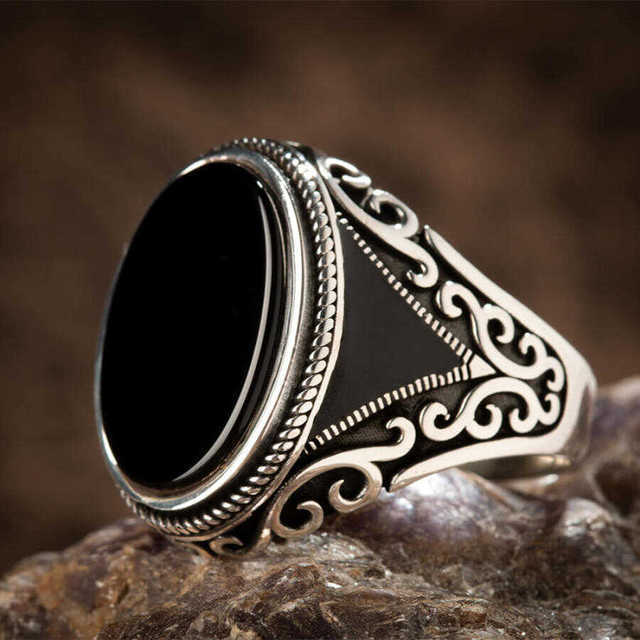 Retro Handmade Silver Color Carved Ring