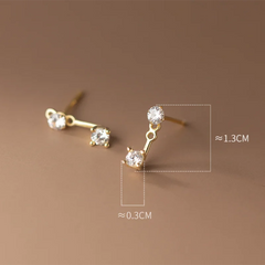 Shiny Fashion Zircon Unique Korean Stud Earrings Simple Chic