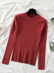 knit soft jumper tops O-Neck Pullovers Sweaters