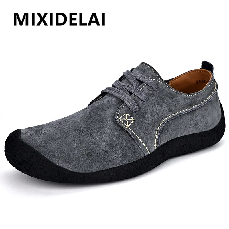 Men's Casual Sneakers Fashion Suede Leather Comfortable Flat Driving Shoes