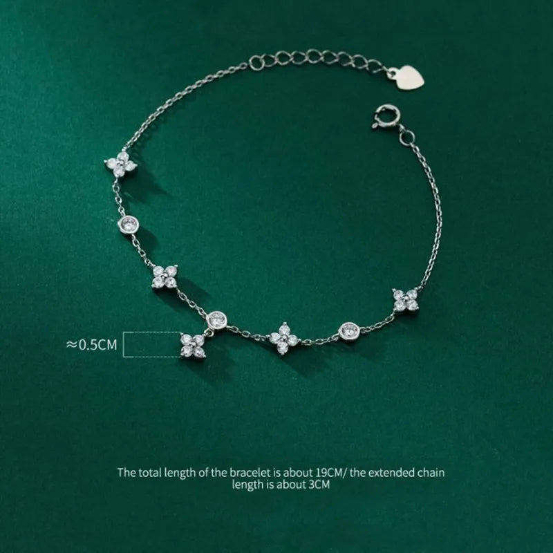 Fashion Charm Four Leaf Flower Chain Bracelet  Jewelry Accessories