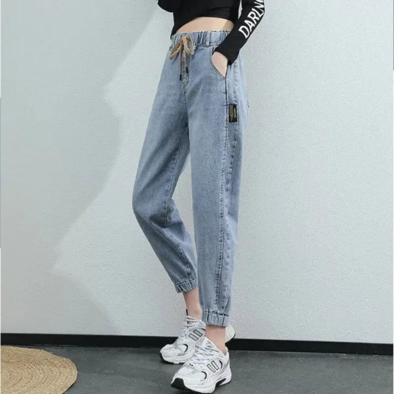 Women High Waist Harem Mom Jeans Streetwear