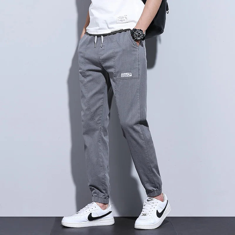 Men's Jeans Jogger Harem Pants Cotton Ankle Banded Pant