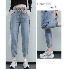 Women High Waist Harem Mom Jeans Streetwear