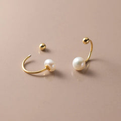 Fashion Pearl Ear Hook Unique Screw Bead Stud Earrings