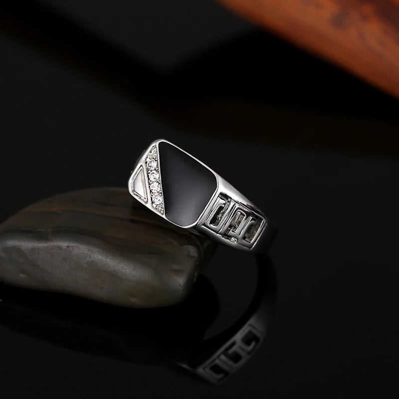 Classic Size Jewelry Color Black Male Finger Titanium Stainless Ring