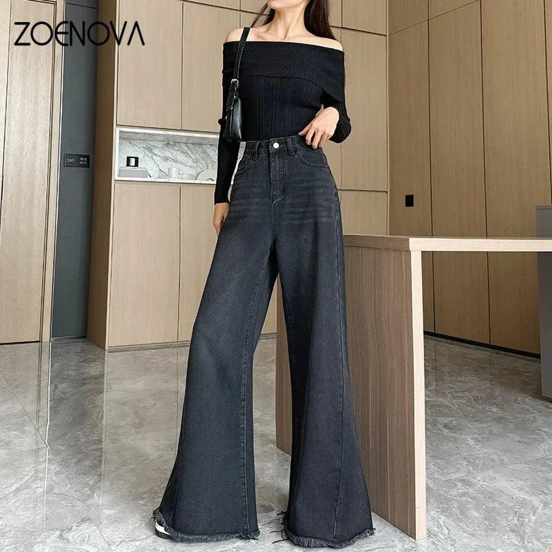 Fashion Women's Jeans Street Casual Wide Leg Pants