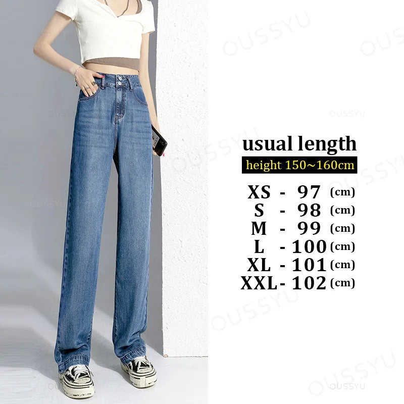 Wide-Leg Jeans High Waist Design High Street Trousers