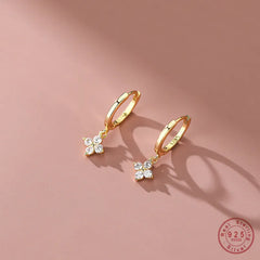 Floral Sweet Earrings Simple Inlaid Zircon Jewelry Accessories