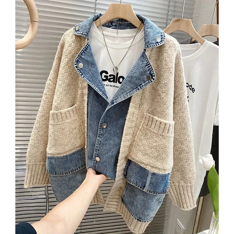 Denim Jacket Long Sleeve Jean Jackets Sweater Cardigan