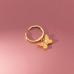 Vintage Butterfly Hoop Earrings  Ear Buckle For Women Jewelry