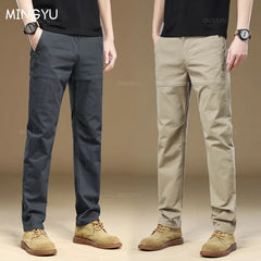 Clothing Men's Cargo Work PantsThick Solid Color Wear