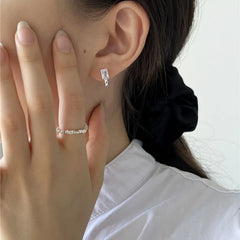 Minimalist Geometric White Zircon Earrings Jewelry