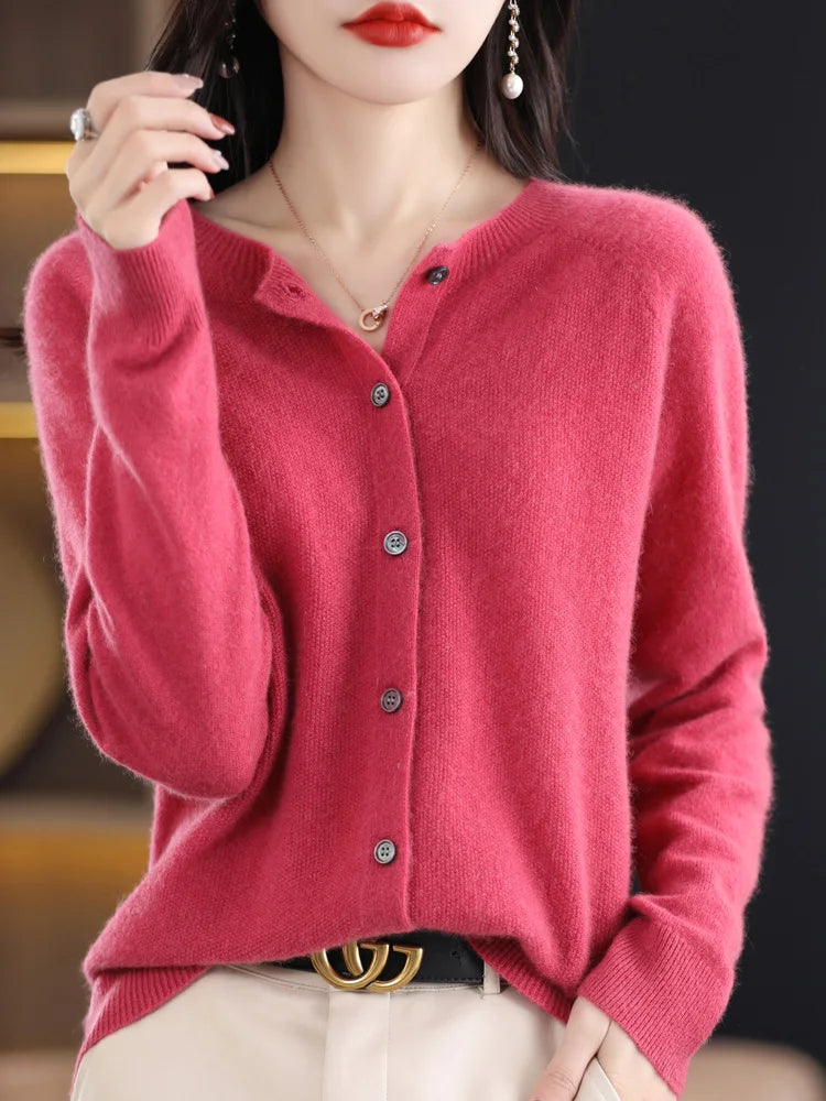 Fashion O-neck Cardigan Sweater Clothing Knitwear Tops