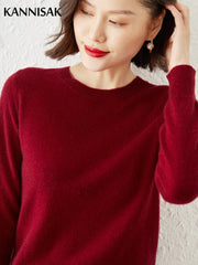 Women's Sweater O-neck Solid Pullovers Shirt Knitwear Long Sleeve