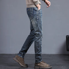 Men's Classic Fashion Grey Casual Slim Skinny Vintage Blue Streetwear